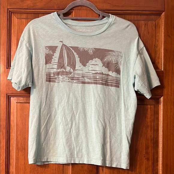 American Eagle Outfitters Women’s Graphic T-Shirt - Light Green - Picture 1 of 3